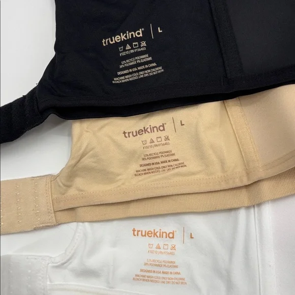 Truekind Supportive Comfort Wireless Shaping Bra 3 pack black/chai/white L NWT - Picture 12 of 15